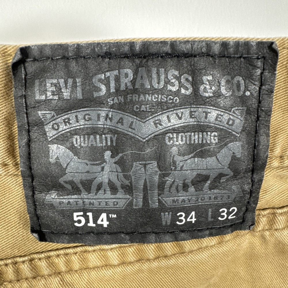 LEVIS 514 Jeans Men 34X32 Beige Classiccore Outdoor‎ Chore Straight Leg Casual